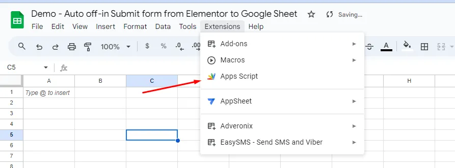 Tự động gửi form đăng ký từ Elementor sang Google sheet